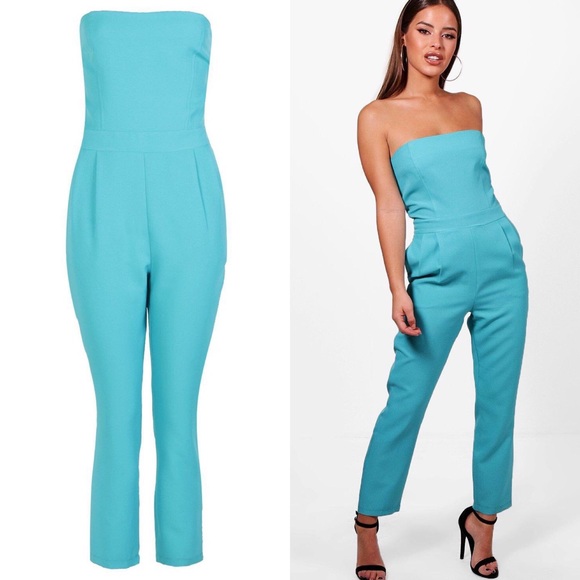 Boohoo Petite Pants - Petite Bandeau Tailored Jumpsuit